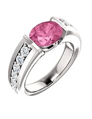Platinum 9.00x7.00mm Oval Cut Chatham Created Pink Sapphire and Diamond Ring -- LIFETIME WARRANTY