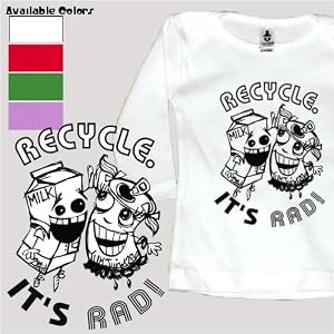Buy Recycle. It's Rad! infant long sleeve lap tee shirt. American Apparel cotton t-shirt by FocoLoco