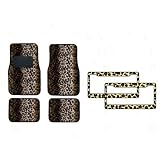 6-Piece Animal Print Automotive Interior Gift Set - A Set of 4 Universal Fit Leopard... 