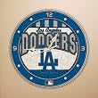 Dodgers - Art Glass Clock (12in) Dodgers - Art Glass Clock (12in)