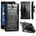 ZTE Zmax 2 Case, Allmet [Black+Black] Premium Durable Heavy Duty Rugged Impact Hybrid Armor Holster Belt Clip Stand Combo Case Cover for ZTE Zmax 2 Z958