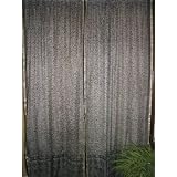 2 Gray Black Floral Motifs Silk Sari Drapes Curtains Window Panels 84 Inches
