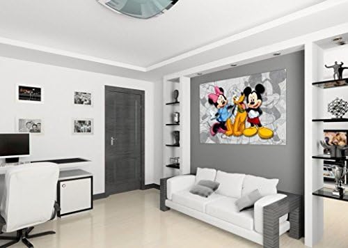 WallandMore Disney Mickey Mouse &amp; Minnie Mouse Wall Decal Mural For Kids Room 63" W by 45" H - Disney Room For Teens - Room Decals - Kids Room - Kids Decals - Cartoon Decals