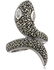 Sterling Silver Marcasite Snake Ring