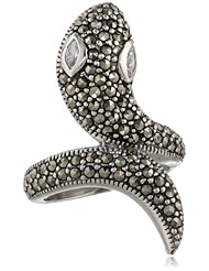Sterling Silver Marcasite Snake Ring
