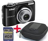 eHome Bundle: Nikon L23 black Digital Camera +4GB + Hard Case (Nikon Coolpix 10MP 5x Optical Zoom 2.7