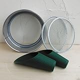 ふるい：ステンレス フルイ （直径21cm・アミ3枚付）と土すくいセット