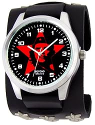 Che Guevara Red Star Wide Leather Star Studded Band Revolutionary Indie Rebel Skater Punk Band Wrist Watch