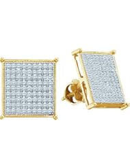 10KT Yellow Gold 0.50 CTW Diamond Micro Pave Earrings