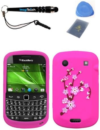 IMAGITOUCH(TM) 4-Item Combo BLACKBERRY 9930 (Bold) Spring Flowers Hot Pink Pastel Skin Cover (Stylus pen, ESD Shield bag, Pry Tool, Phone Cover)