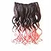 ACELIST New Two Tone One Piece Long Synthetic Thick Hair Extensions Curl/Curly/Wavy Clip-on Hairpieces 13 Colors (Black to Light Pink #11)