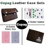 COPAG(コパッグ) 4カラー プラスチックトランプ レッド/ブルー ポーカーサイズ レギュラーインデックス レザーケースセット