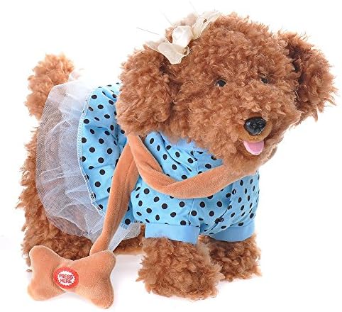 HiMango Children Electronic Music Pets Walking Dog Leash Remote Controlled Toys with Princess Dress