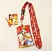 Mickey Mouse Lanyard Key Chain Holder with Bag Red