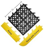 Wearwell 540.58x12x12BK-CS20 FIT Functional Interlocking Open Tile, Black, 5/8-by-12-by-12-Inch, Case of 20