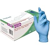 Medi-soft ME201-S-BX Nitrile Medical Grade Examination Glove,  3.5 mil - 4 mil, Powder-Free, Latex-Free, Allergy-Free, Textured, Synthetic Nitrile Rubber, Non Sterile, Small, Blue