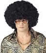 Mens Retro Disco Black Afro Wig 60s 70s Fro Hairpiece Adult Standard