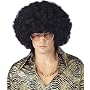 Mens Retro Disco Black Afro Wig 60s 70s Fro Hairpiece Adult Standard