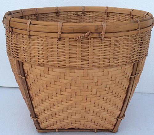 Thai Handmade Bamboo Basket, Fruit Basket, Vegetable Basket, Home Decor. (Free a Gift HB Herbal Breen Eri Silk Protein Handmade Body Soap, Tamarind + Honey Soap By HB Brand)