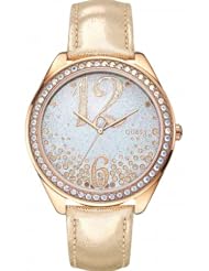 GUESS Womens W0337L3 Iconic Rose Gold-Tone Watch Genuine Crystals Accents