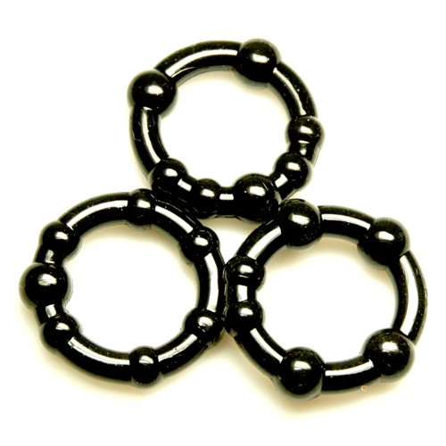 Beaded Silicone Male Cock Ring 3 Pack