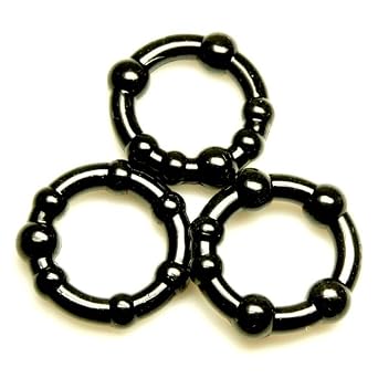 Beaded Silicone Male Cock Ring 3 Pack