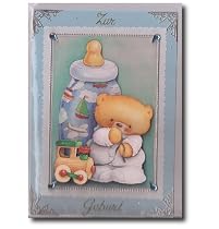 Gl&uuml;ckwunschkarte zur Geburt mit Babymotiven 2
