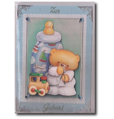 Gl&uuml;ckwunschkarte zur Geburt mit Babymotiven 2