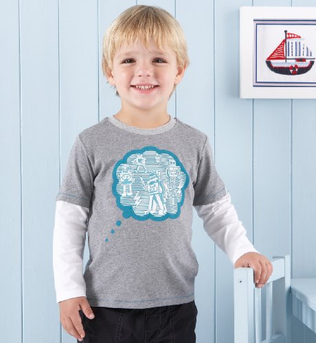 Mini Boys Pure Cotton Think Bubble Mock Layer Top