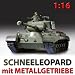 RC Panzer Snow Leopord SCHNEELEOPARD - JETZT NEU: MIT METALLGETRIEBE UND POWERAKKU! Tank/Kettenfahrzeuge! Modellbau Panzerkampfwagen mit Schuss-, Sound- und Rauchfunktion! Fahrtenregler! Massstab 1:16 +Mit Munition +Power-Motor +Ready-To-Drive! Modellbau-Panzer!
