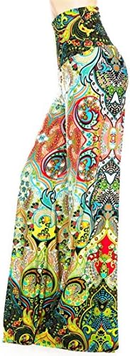 Green Coral Red Orange Yellow Red Moroccan Palazzo Yoga Pants (Medium)