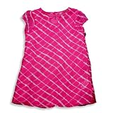 DKNY - Toddler Girls Cap Sleeve Dress, Raspberry, White