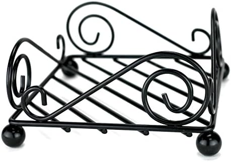 Dalamia Decorative Scroll Flat Napkin Holder, Black (1)