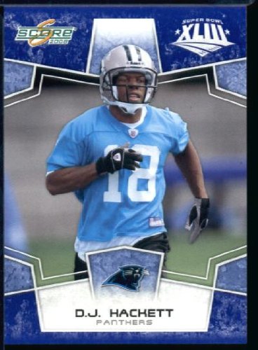 2008 Score SuperBowl Blue Parallel Edition Football Card - (Limited to 1200 Made) # 48 D.J. Hackett WR - Carolina Panthers / Shipped in Protective Screw Down Display Case