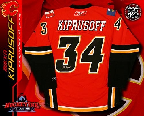 Miikka Kiprusoff Calgary Flames Autographed/Hand Signed Red Reebok Premier Jersey