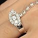 Charminer Rhinestone Leaf Hand Harness Bracelet Slave Link Finger Ring Silver Chain Charm
