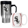 Chicago White Sox MLB Stainless Steel Travel Mug & Gameball Ceramic Mug Set - Primary Logo by Great American Products