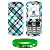 Blue Plaid Design Snap On Hard Case for Samsung T349 Phone, T-Mobile