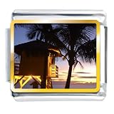 Tropical Beach Lifeguard Hut Italian Charms Bracelet Link