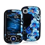Samsung Strive A687 Cell Phone Blue Flower Protective Case Faceplate Cover