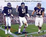 Mike Singletary, Dick Butkus and Brian Urlacher Chicago Bears Linebackers 8x10 Photo