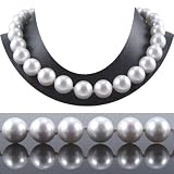 Single Strand 18 Inch 14MM White Shell Pearl Necklace