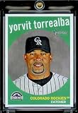 2008 Topps Heritage # 357 Yorvit Torrealba / Colorado Rockies / MLB Baseball Trading Card in a Protective Screw Down Display Case