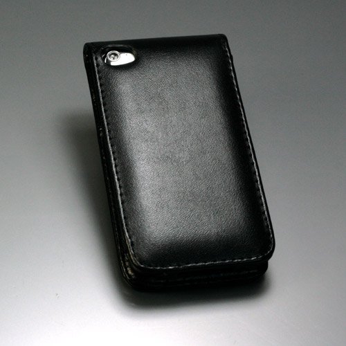 「全7色」iPod touch 4　PUレザーケース 上開きタイプ 　ブラック　Leather Case for iPod touch 4 液晶保護フィルム　USB充電ケーブル付 (688-7)