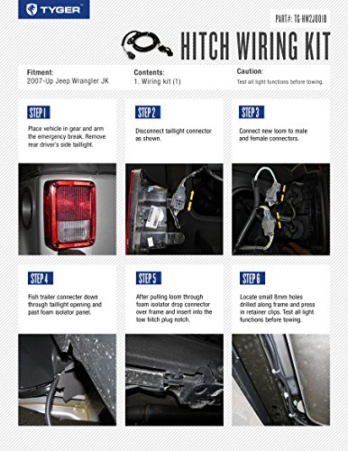 TYGER Electric Wiring Kit fits 2007-2016 Jeep Wrangler JK ... jeep jk door wiring harness 