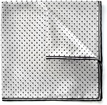 Bruno Piattelli Mens Dotted Pocket Square - White/Black