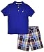 Nautica "Pique & Plaid" 2-Piece Outfit (Sizes 2T - 4T) - dark blue, 3t