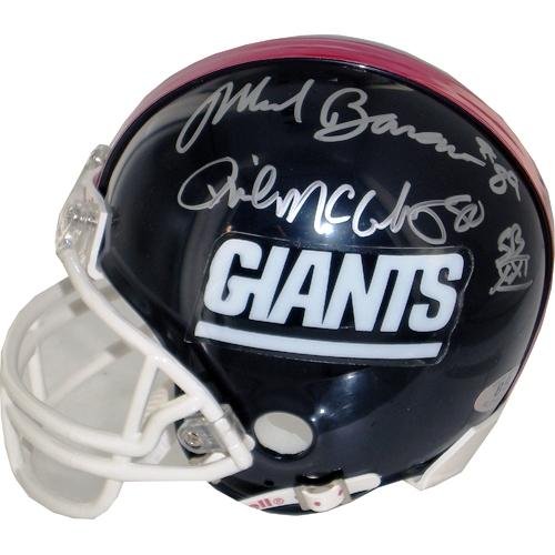 Autographed Mark Bavaro Mini Helmet - Phil McConkey Dual - Autographed NFL Mini Helmets