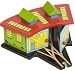 Wooden Train Railway System - Triple Engine Shed (Compatible with leading wooden rail systems) - Wooden Toy