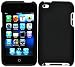 CrazyOnDigital iTouch 4 4G 4th & 5 5G 5th Generation Black Rubberized Plastic 2pc Case and Free Wristband